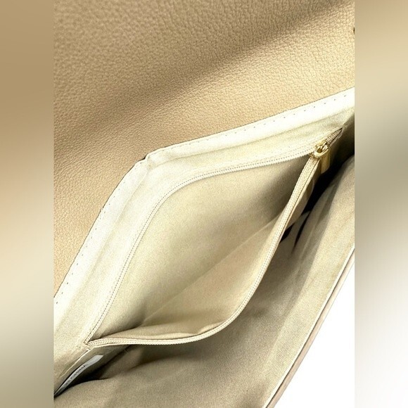 Leyla Laser Cut Envelope Clutch/Crossbody Tan NWOT - Picture 5 of 9